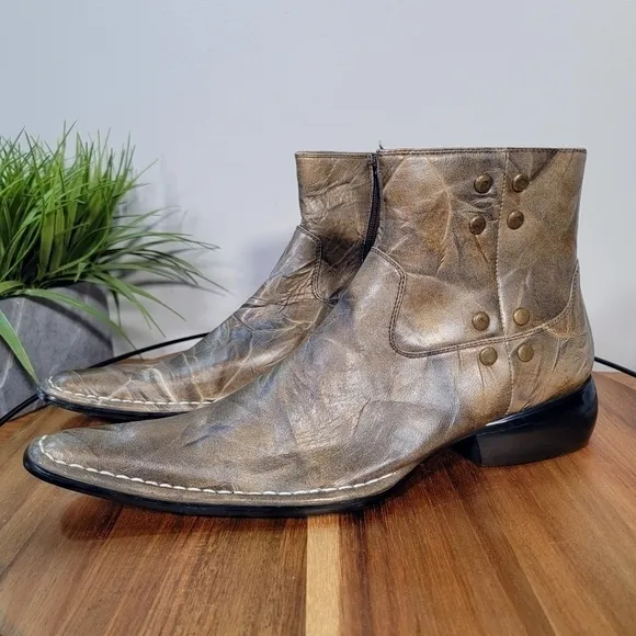 IMPULSE by Steeple Gate Men's Leather Ankle Boots Size 8