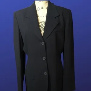 𝅺INC INTERNATIONAL CONCEPTS Long Fitted Blazer Jacket, NAVY BLUE, Size 12
