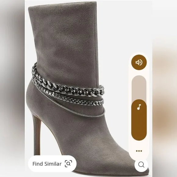 INC pointed toe metal chain boots