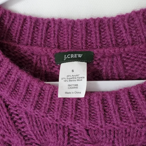 J. Crew Alpaca Wool Cable Knit Sweater NWOT