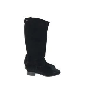 J. CREW Black Suede Knee High Tall Riding Classic  Boots