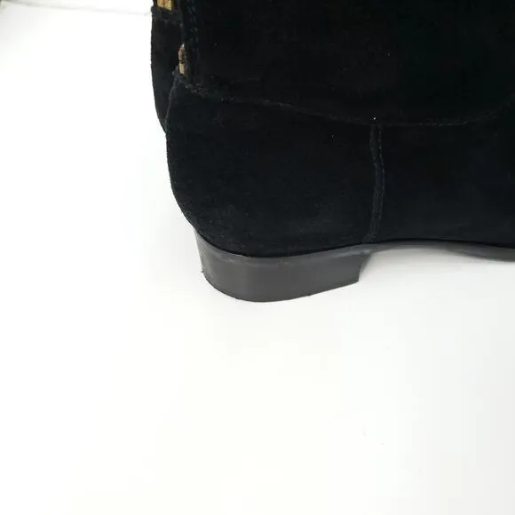 J. CREW Black Suede Knee High Tall Riding Classic  Boots