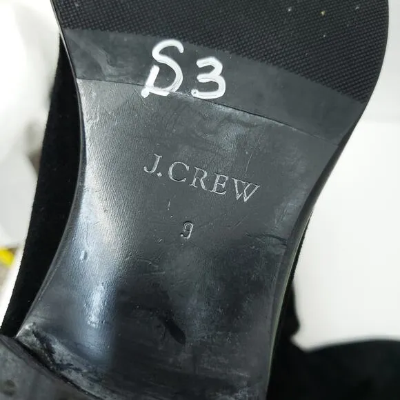 J. CREW Black Suede Knee High Tall Riding Classic  Boots