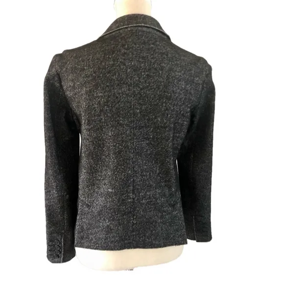 J. Crew Double-Breasted Blazer classic chic black and white tweed women’s size 2