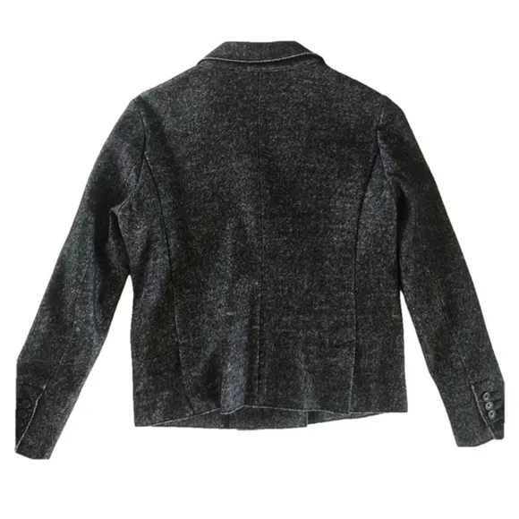 J. Crew Double-Breasted Blazer classic chic black and white tweed women’s size 2