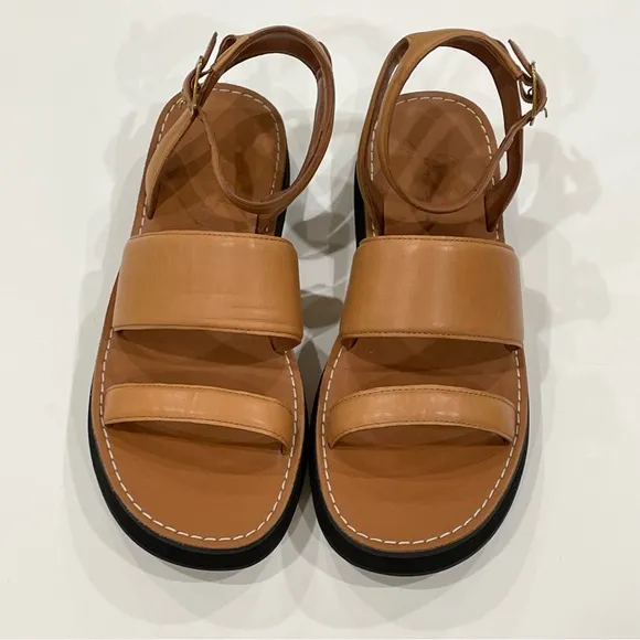 J. Crew, Leather Sandals, Tan, Size 8