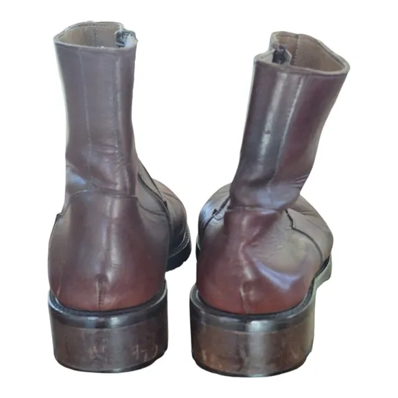 J. Crew Made in Italy Chelsea Leather Boots Zippered Ankle Roomy Toe Brown 8