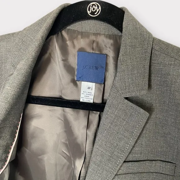 J Crew School Boy Wool Blazer, Grey, size 4P