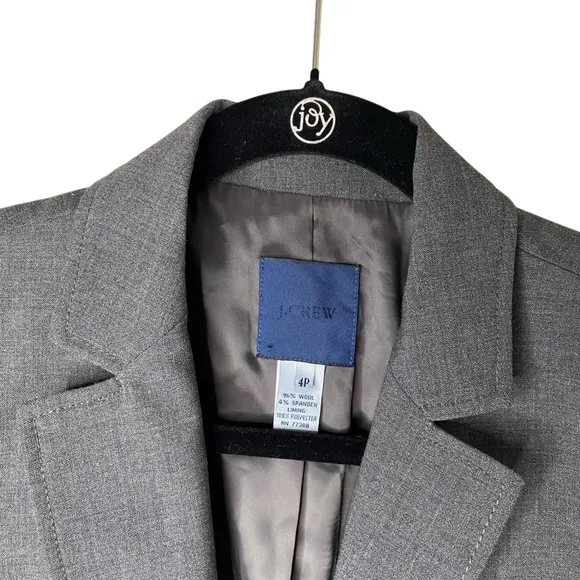 J Crew School Boy Wool Blazer, Grey, size 4P