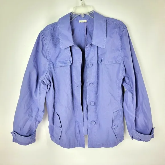 J. Jill 100% Cotton Button Up Jacket Sz XL