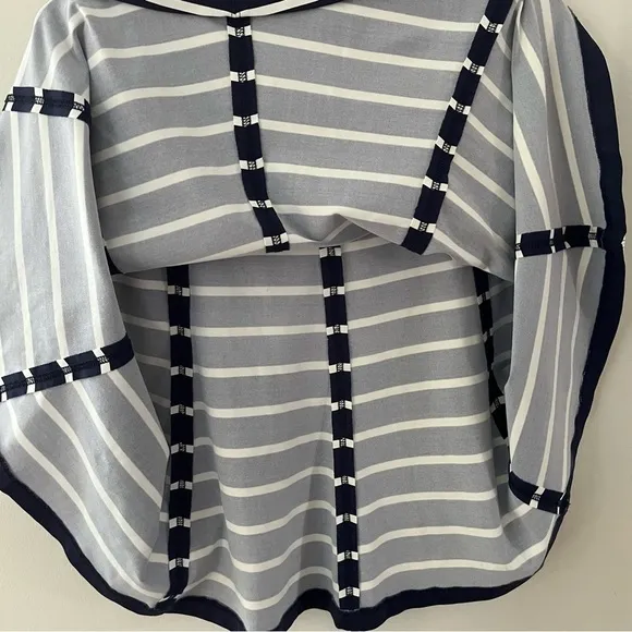 J. McLaughlin Women’s Resort Wear A-Line Navy Blue &amp; White Striped Mini Skirt L