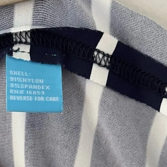 J. McLaughlin Women’s Resort Wear A-Line Navy Blue &amp; White Striped Mini Skirt L