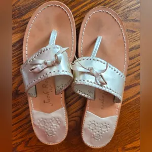 JACK ROGERS ADELINE Gold Bow Sandals 7M