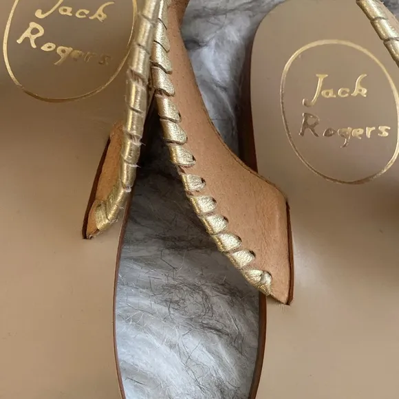 JACK ROGERS leather cork Lilliana slingback sandals
