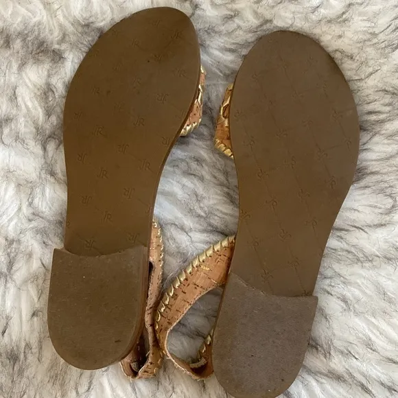 JACK ROGERS leather cork Lilliana slingback sandals