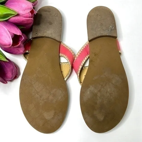 Jack Rogers Women's Alana Dress Sandal Coral and Gold Size 11M
