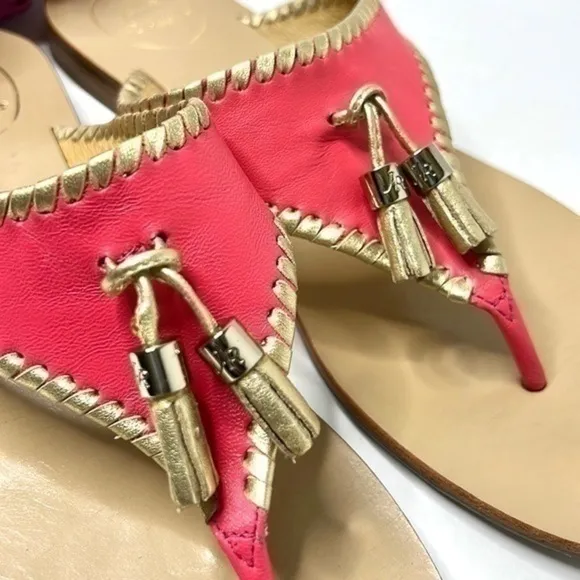 Jack Rogers Women's Alana Dress Sandal Coral and Gold Size 11M