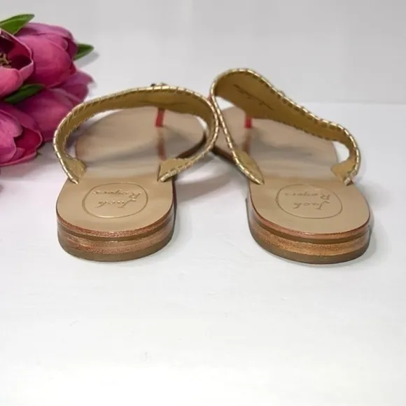 Jack Rogers Women's Alana Dress Sandal Coral and Gold Size 11M