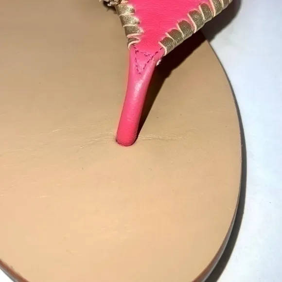 Jack Rogers Women's Alana Dress Sandal Coral and Gold Size 11M
