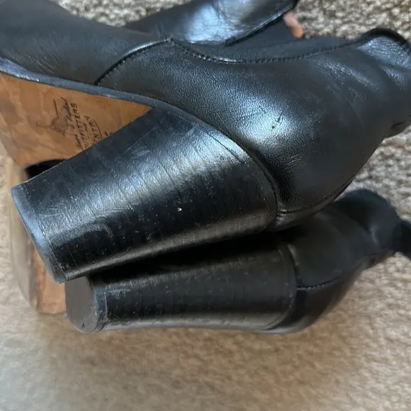 Jack Wills Barcombe leather Chelsea boot stacked heel chunky ankle bootie boots