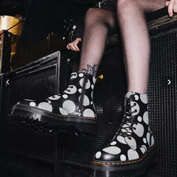 JADON BOOT POLKA DOT SMOOTH LEATHER PLATFORMS - NEW!