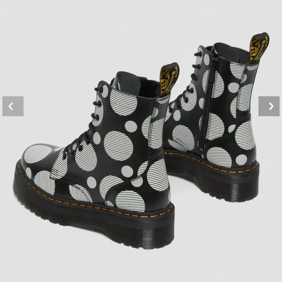JADON BOOT POLKA DOT SMOOTH LEATHER PLATFORMS - NEW!