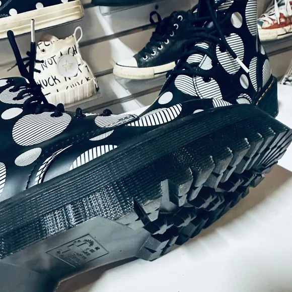 JADON BOOT POLKA DOT SMOOTH LEATHER PLATFORMS - NEW!