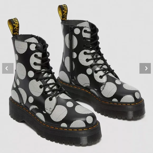 JADON BOOT POLKA DOT SMOOTH LEATHER PLATFORMS - NEW!