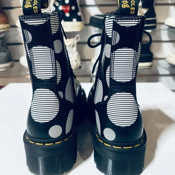 JADON BOOT POLKA DOT SMOOTH LEATHER PLATFORMS - NEW!