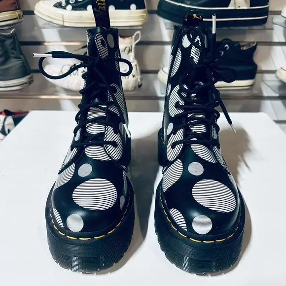 JADON BOOT POLKA DOT SMOOTH LEATHER PLATFORMS - NEW!