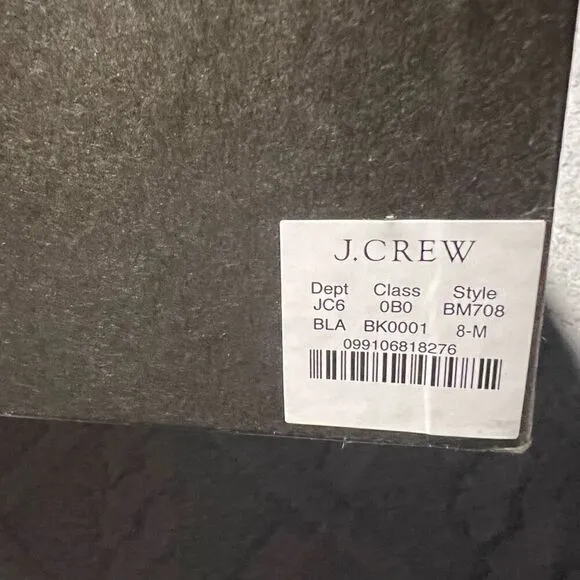 J.Crew Rib-cuff boots in Italian leather Black Gray Size 8 NWB