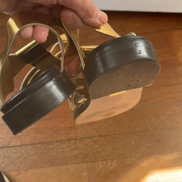 J.CREW Winona fisherman sandals in metallic leather