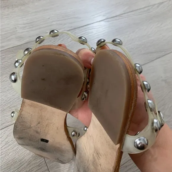 Jeffrey Campbell Calath Studded Clear Nude Strappy Sandals