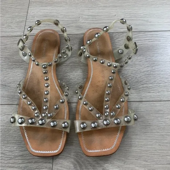 Jeffrey Campbell Calath Studded Clear Nude Strappy Sandals