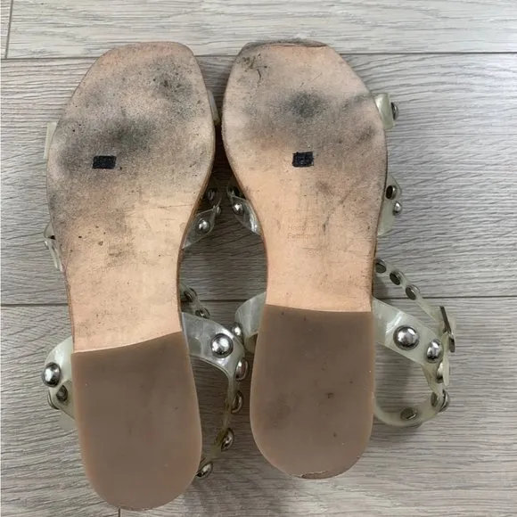 Jeffrey Campbell Calath Studded Clear Nude Strappy Sandals