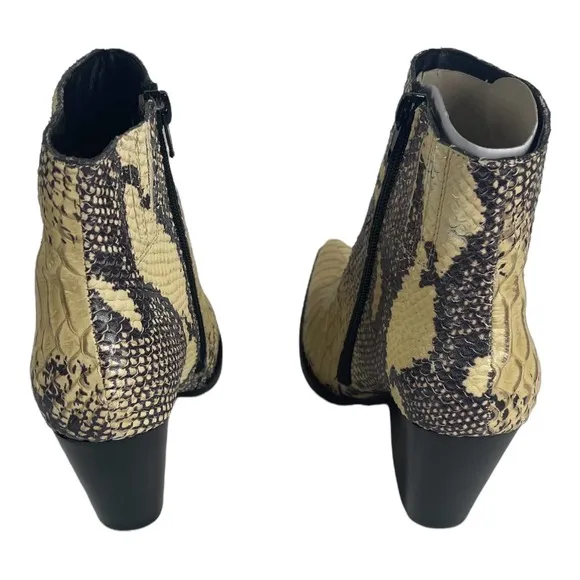 JEFFREY CAMPBELL • Flynn Snake‎ Leather Ankle Boots • 6
