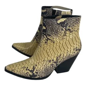 JEFFREY CAMPBELL • Flynn Snake‎ Leather Ankle Boots • 6