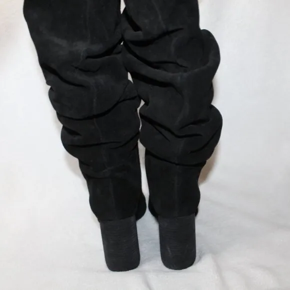 Jeffrey Campbell women's boots size 9 black suede pointed toe slouchy heels