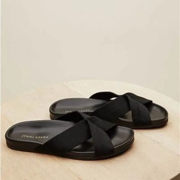 Jenni Kayne Crossover Cotton Sandals Black 40/10