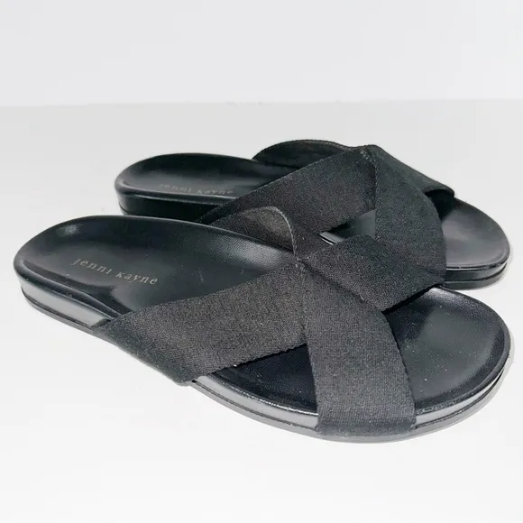 Jenni Kayne Crossover Cotton Sandals Black 40/10