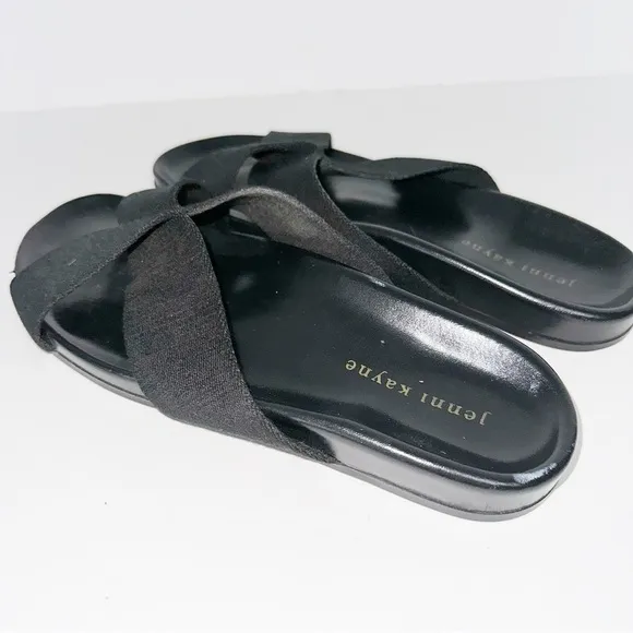 Jenni Kayne Crossover Cotton Sandals Black 40/10