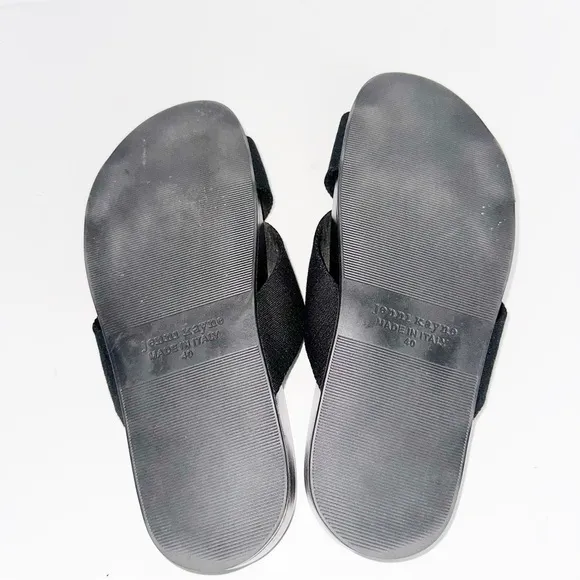 Jenni Kayne Crossover Cotton Sandals Black 40/10