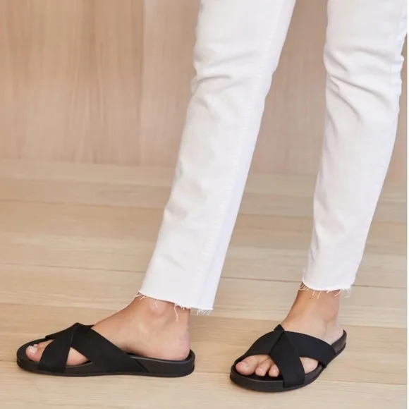 Jenni Kayne Crossover Cotton Sandals Black 40/10