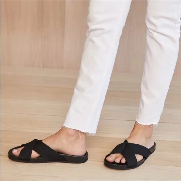 Jenni Kayne Crossover Cotton Sandals Black 40/10