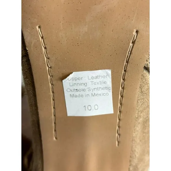 JEVA Designer Womens Suede Leather Studded Ankle Bootie Shoes Caramel Sz 10