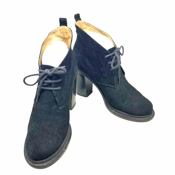 Jil Sander Black Suede Chunky Heel Chukka‎ Booties
