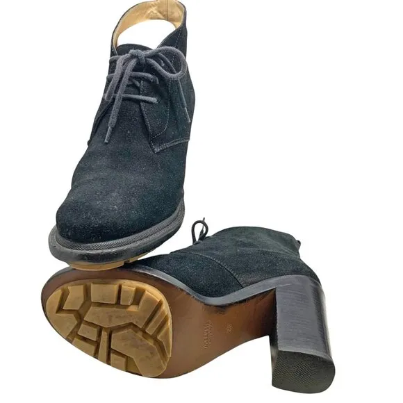 Jil Sander Black Suede Chunky Heel Chukka‎ Booties