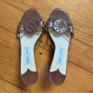 Jimmy Choo Brown Leather Women's Sandals