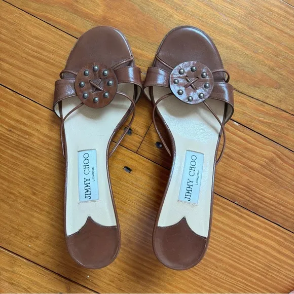 Jimmy Choo Brown Leather Women's Sandals