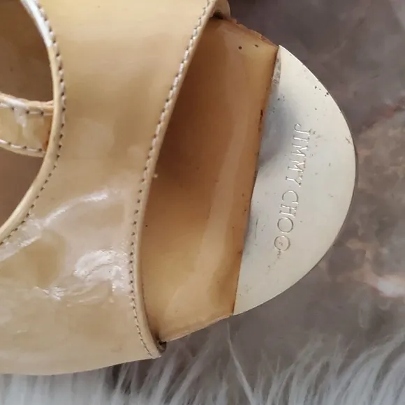 Jimmy Choo Yellow Wedge Sandals with Ankle Strap